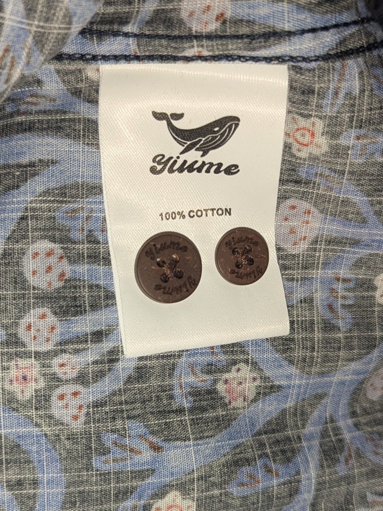 Nwt Yiume Men's Short Sleeve Black/Purple Cotton Hawaiin Shirt Size M — image 4 of 4